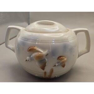 Vintage Porcelier Vitreaous China Sugar Bowl Lid " Ducks In Flight: 40's/50's